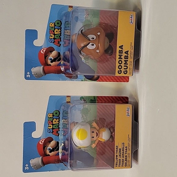 NEW Jakks Pacific Super Mario 2.5" YELLOW TOAD & GOOMBA mini figures 3+ - Picture 14 of 14